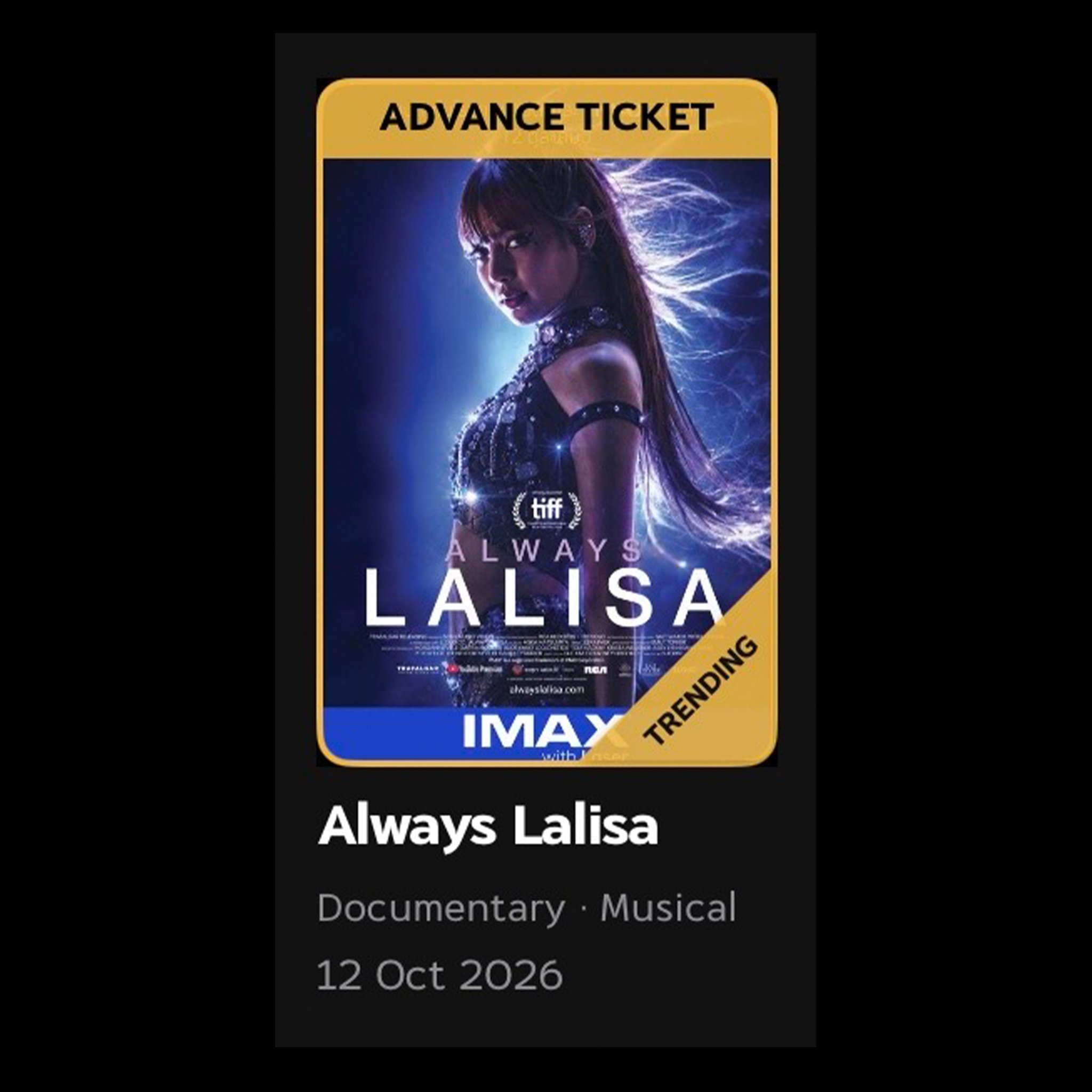LISA[超话]lisa 《ALWAYS LALISA》将在泰国各地 54 家 