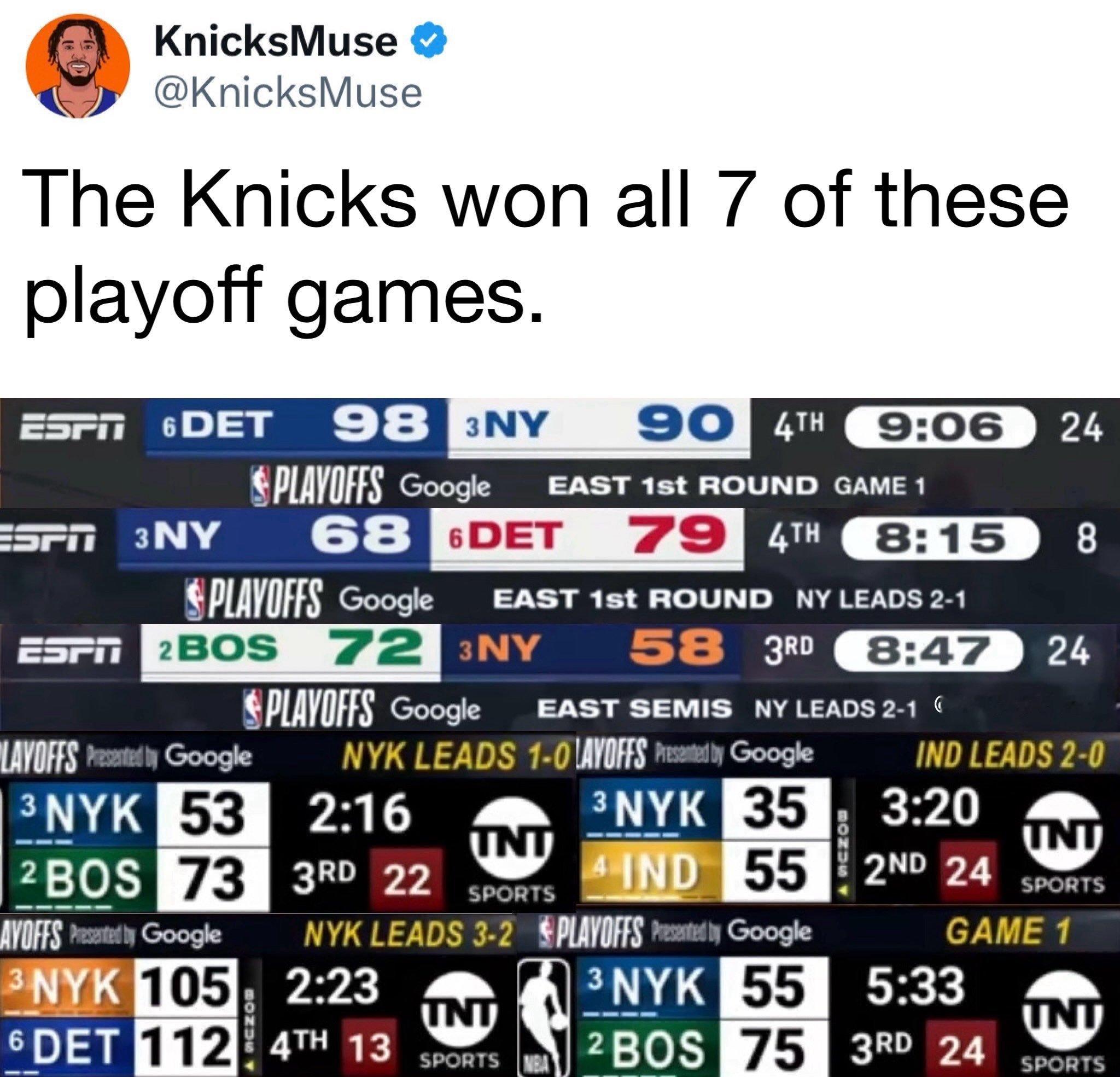 尼克斯的季后赛：逆转很多次，但是最终成了NBA历史季后赛最夸张逆转的背景板…nb