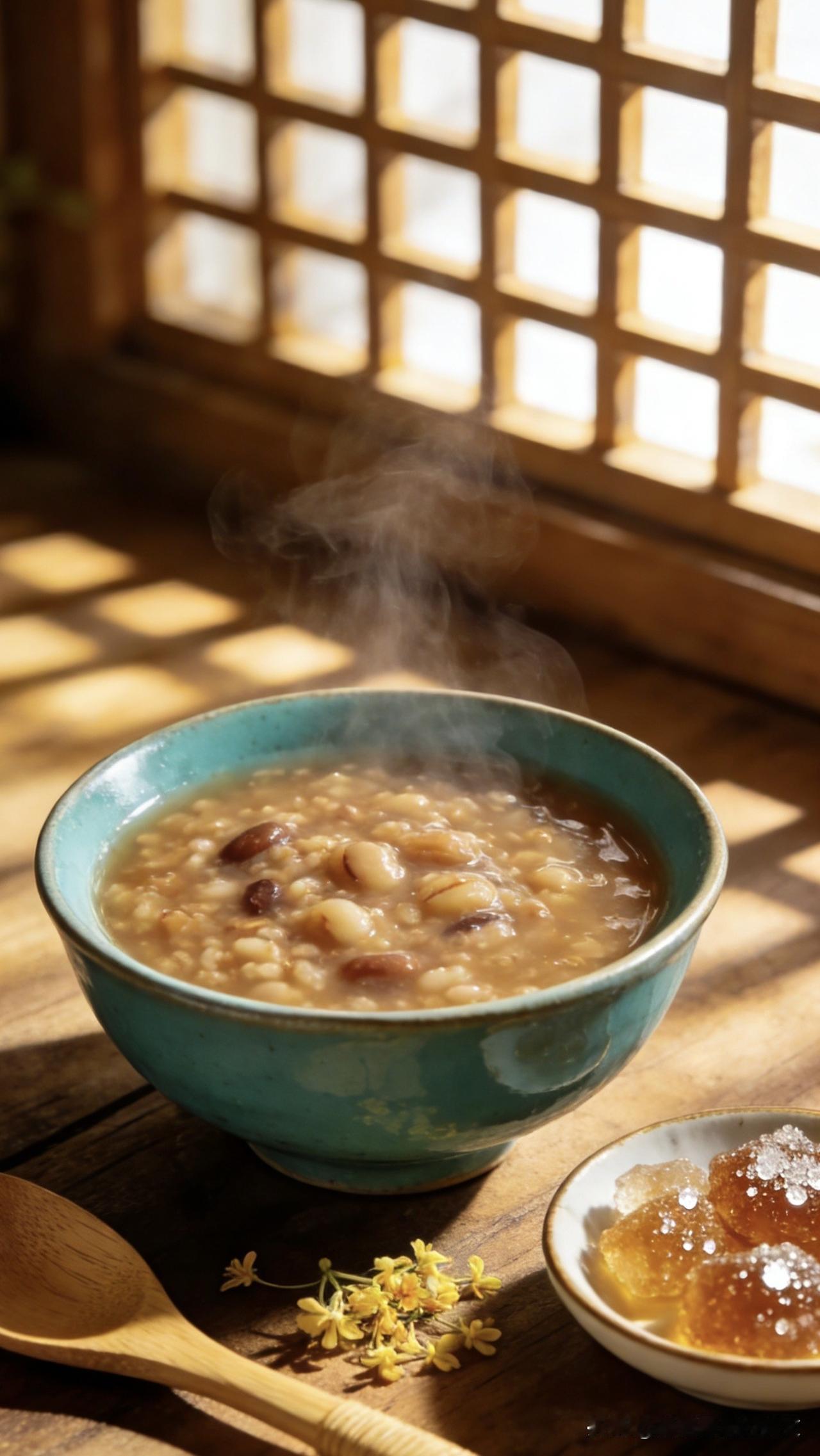 粥香绕齿乡愁起，五九风轻年味浓，最眷故里烟火与旧人

粥香犹绕齿，乡愁渐上心头，