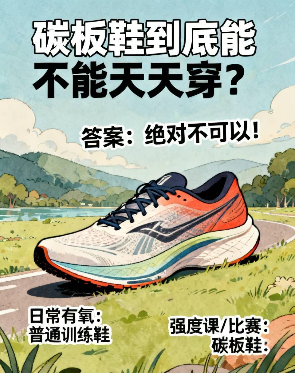 碳板鞋到底能不能天天穿？答案：绝对不可以！
碳板鞋回弹强、推进足，适合高强度间歇
