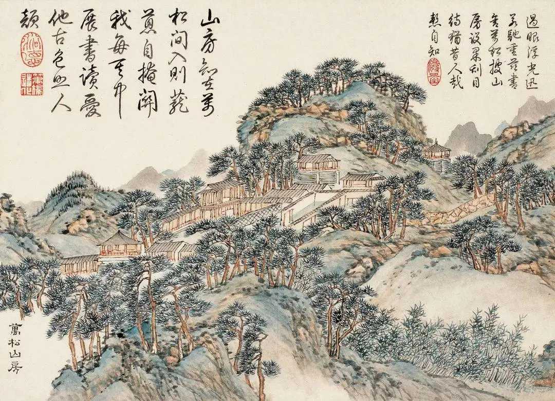 董诰 金陵十景图册 设色纸本 1775年作 28.7×39.5cm×10。董诰（