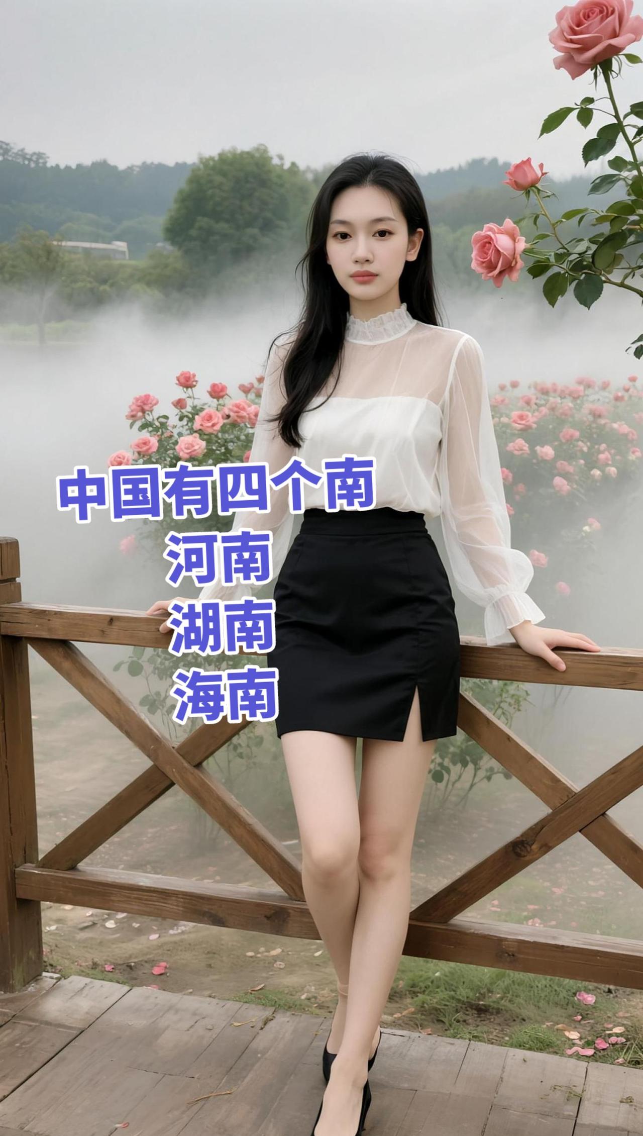 中国有四个南
河南
湖南
海南 AI雾中花写真 抖音ai创作