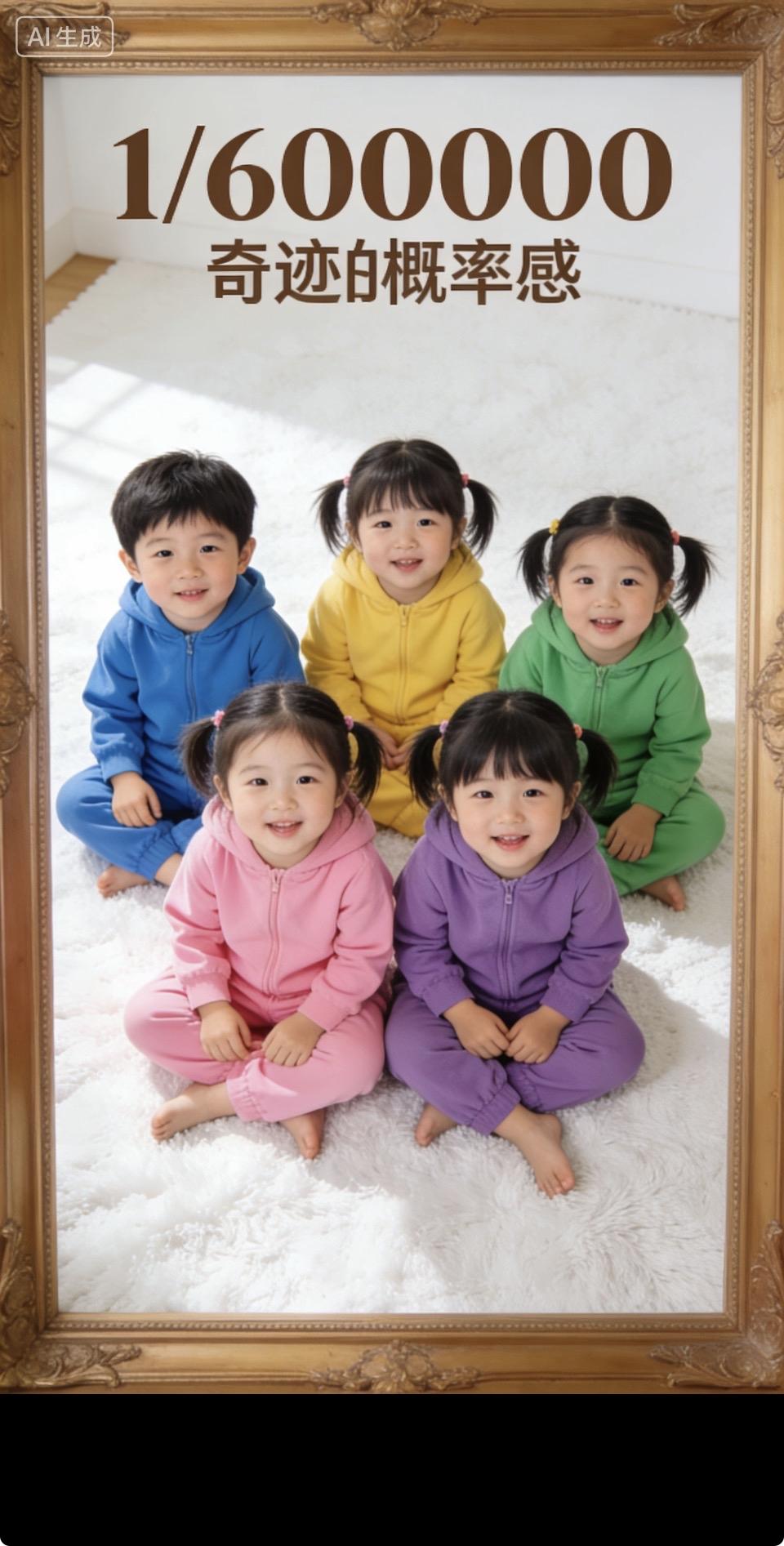 “奇迹般的概率感，五小可爱齐聚一堂！”📸👶🏻👧🏻👧🏻👦🏻👧?