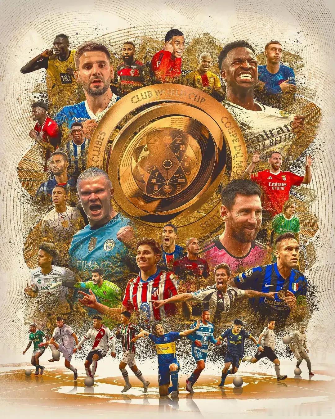俱乐部的世界杯！新世俱杯官方海报热乎乎出炉：梅西、哈兰德、维修斯、米特洛维奇C位