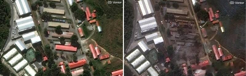 【委内瑞拉遭美军空袭后卫星对比图曝光！多处军事设施被夷为平地】海外新鲜事委内瑞拉