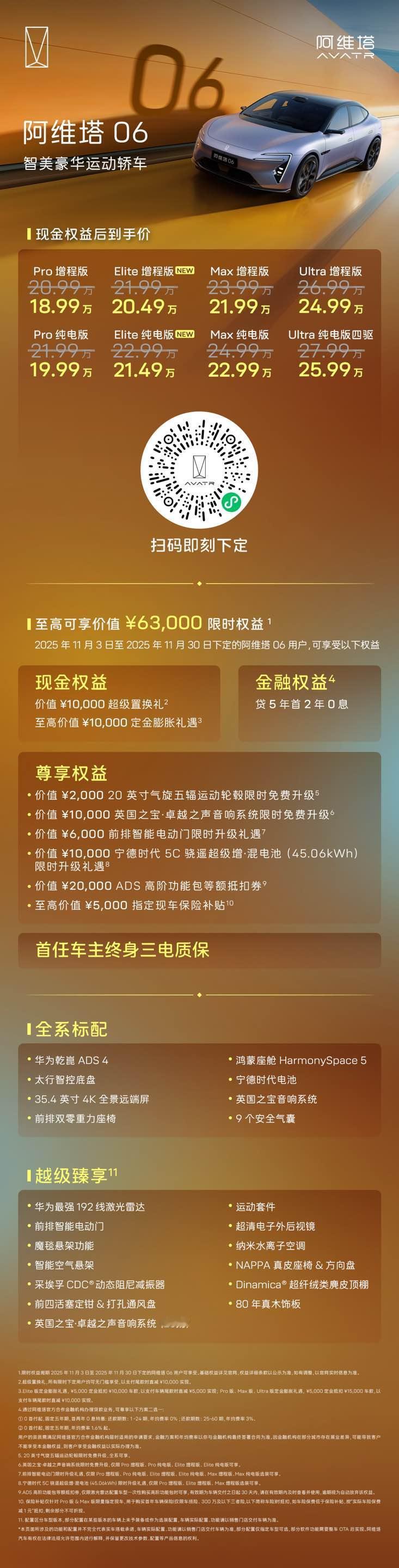 超 6人生 超值享受
全系限时权益价￥18.99 万起！
即刻下定至高可享价值 