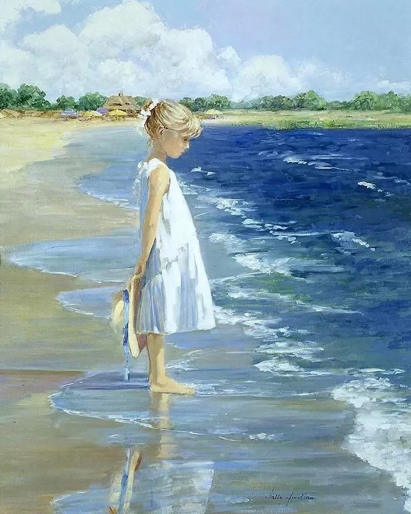 油画作品，夏天的故事！美国女画家 Sally Swatland，1946年出生于