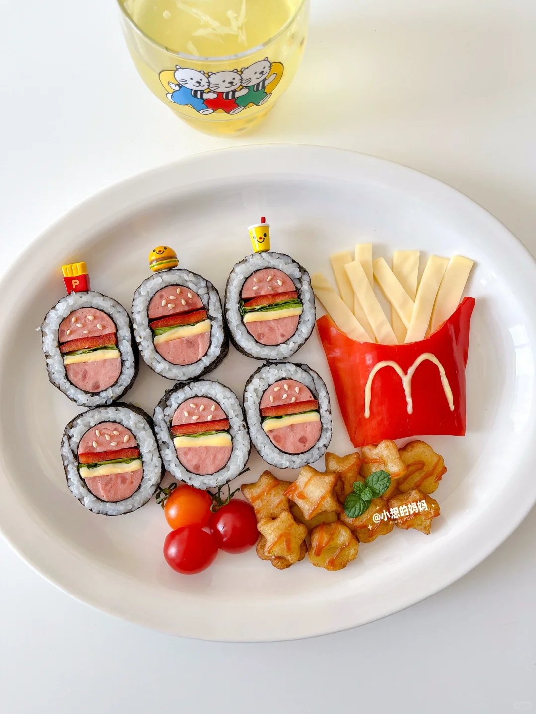 一举两得❗️是寿司也是汉堡🍔糊弄鹅子的早餐