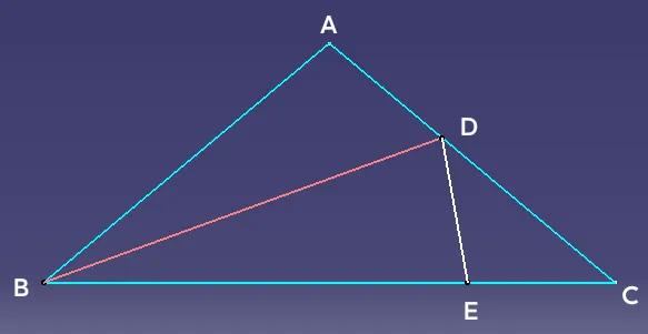 利用角分线性质解题
如图，等腰三角形△ABC中，顶角A=100°，BD为角B平分