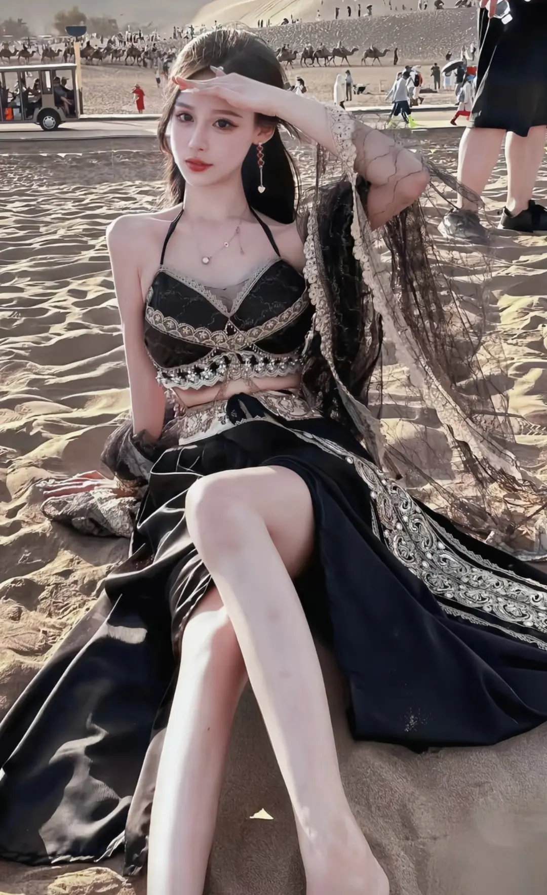 模特美女 服装拍摄 海滩美女 美女写真 肤白貌美