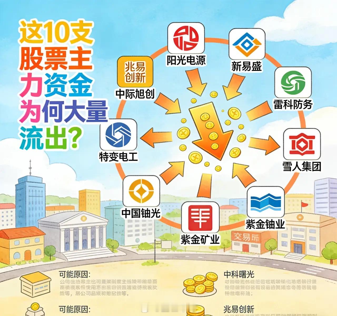 明天下面10支股票需要注意一下，今天主力资金大量流出，具体信息如下：1. 阳光电