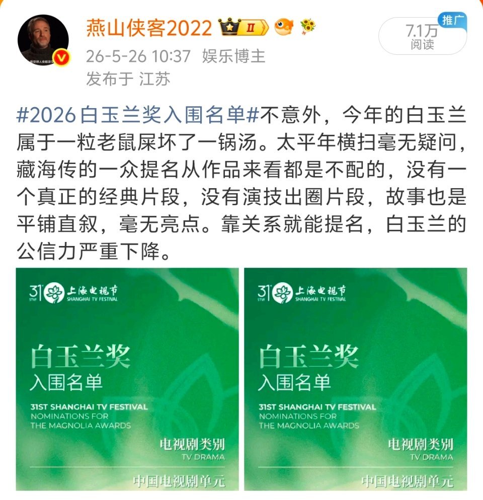 太平年横扫一早就预测太平年横扫了，实至名归。其实我觉得最佳导演也应该给太平年的导