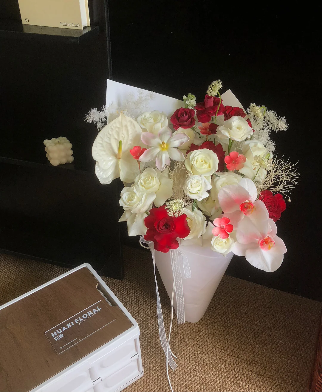 红白色系冰淇淋花束‖七夕花礼