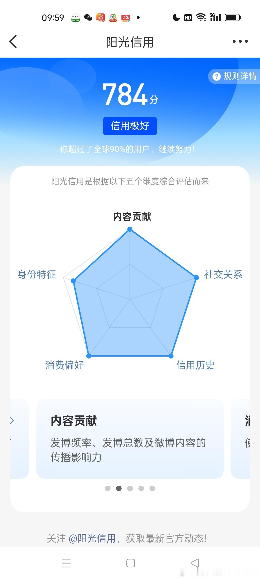 angelababy[超话]阳光信用互动打卡 天地虽大，但有一念向善，心存良知，