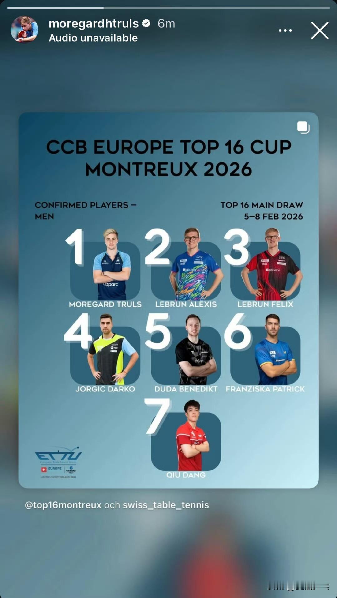 特鲁斯·莫雷加德igs更新，欧16加油💪🏻 ​​​
2026.2.2