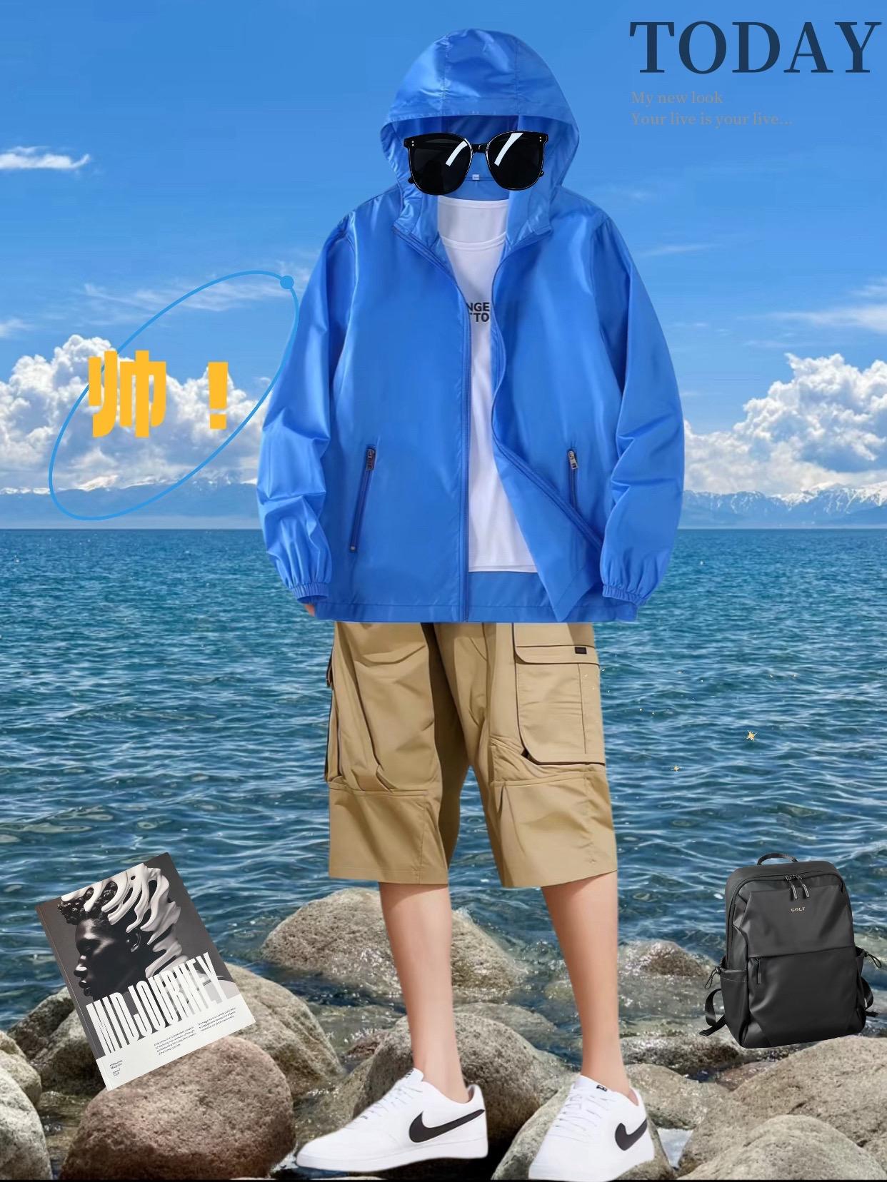 兄弟们，大便宜来咯！这款男士冰丝速干防晒衣，性价比简直突破天际！想想看...