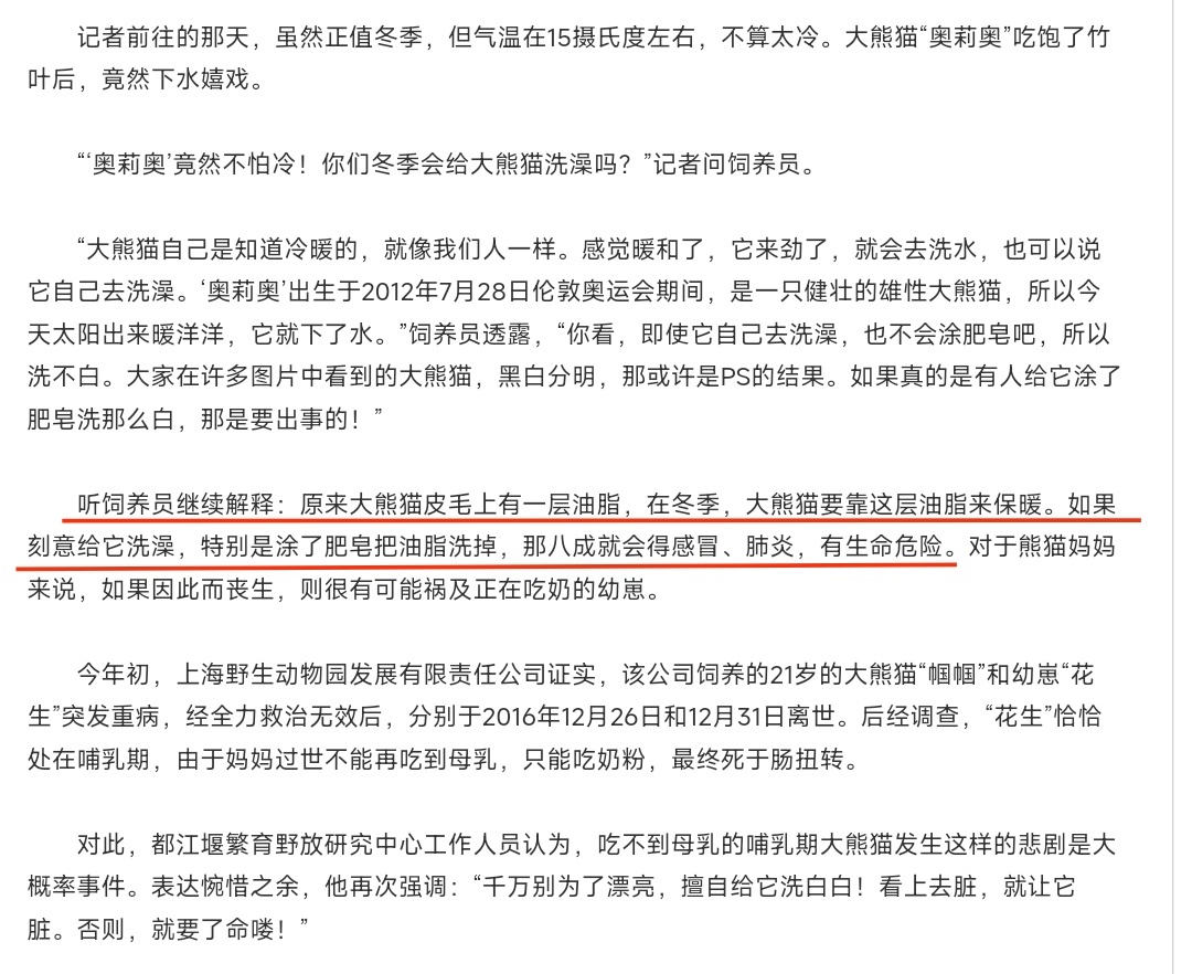 #花花洗澡全国人民都知道了#现在是夏天，大熊猫洗澡还好。一般在冬天，饲养员不会给
