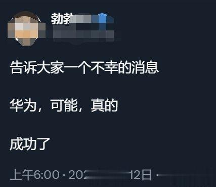 华为成功了，殖人比死了爹还难受。 ​​​