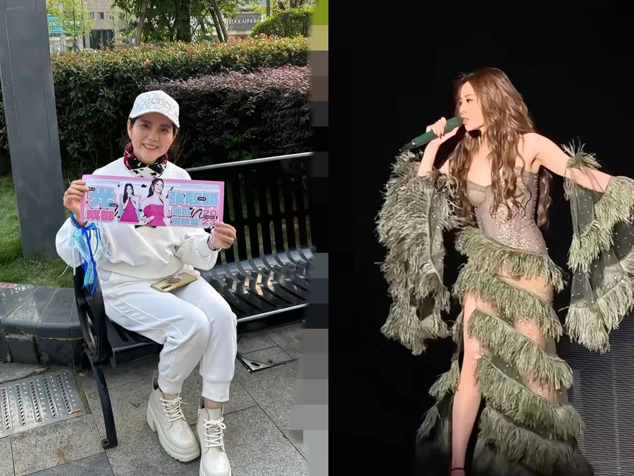 张靓颖西安演唱会摔下舞台，最揪心的哪是粉丝！是台下看着女儿强撑着唱完的妈妈啊！