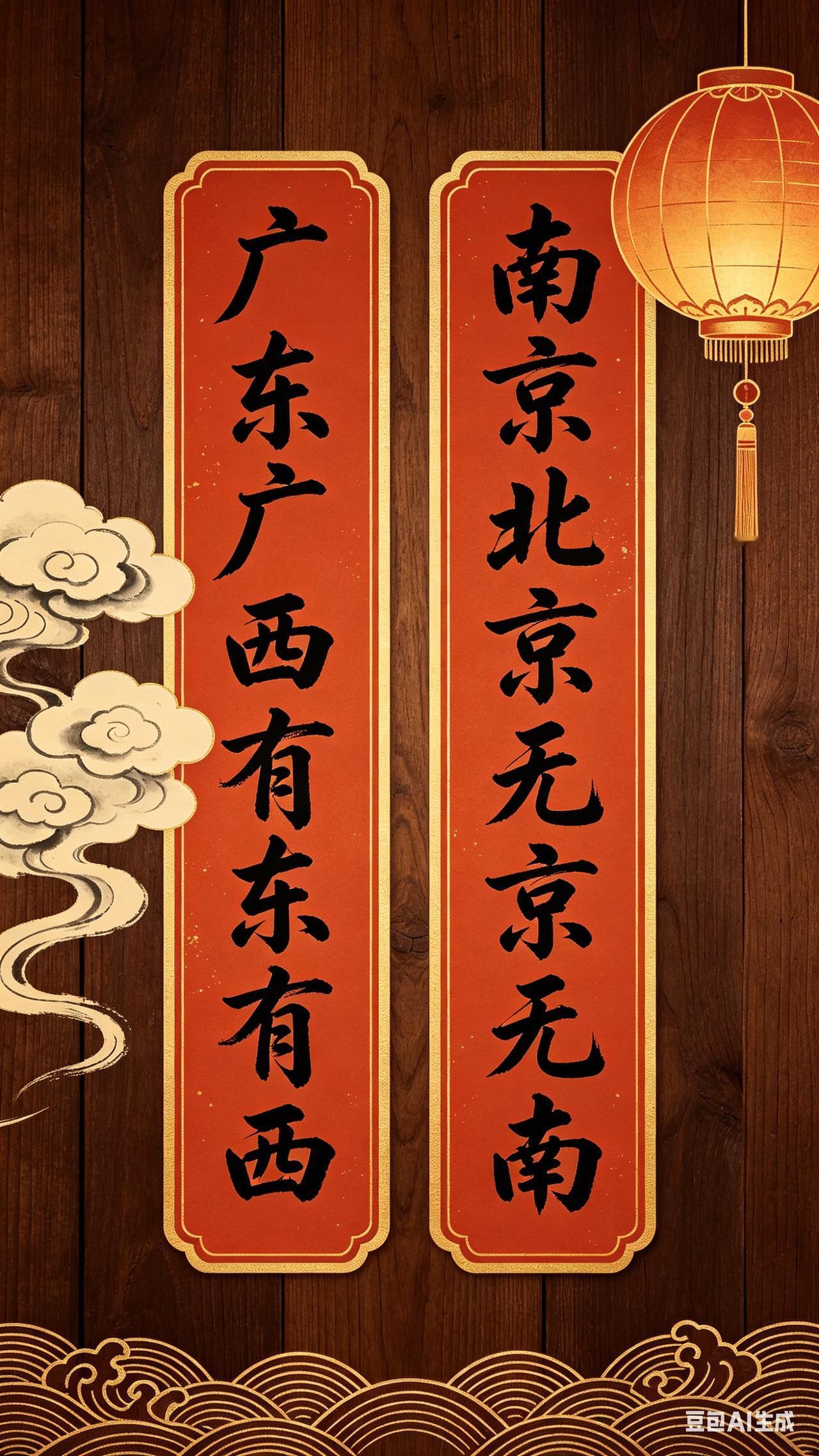 下联：南京北京无京无南。