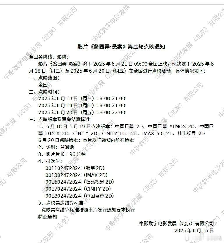 《酱园弄》第二轮全国点映来了！基本属于提档了 ​​​
