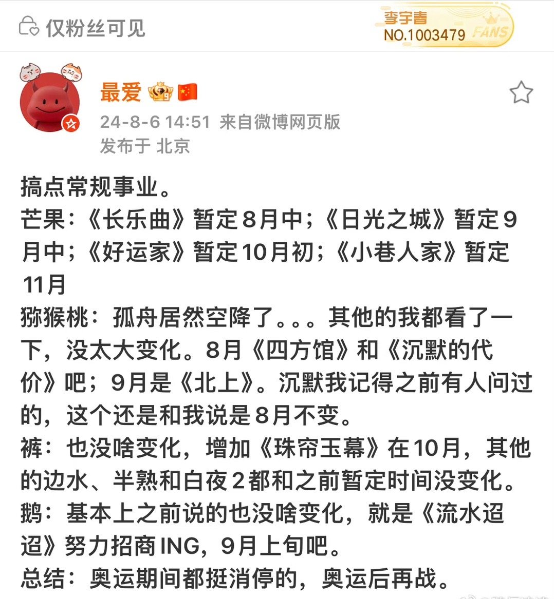 吃点排播🍉陈都灵 曾舜晞《孤舟》要空降🪂檀健次《四方馆》 预计8月白鹿 《北