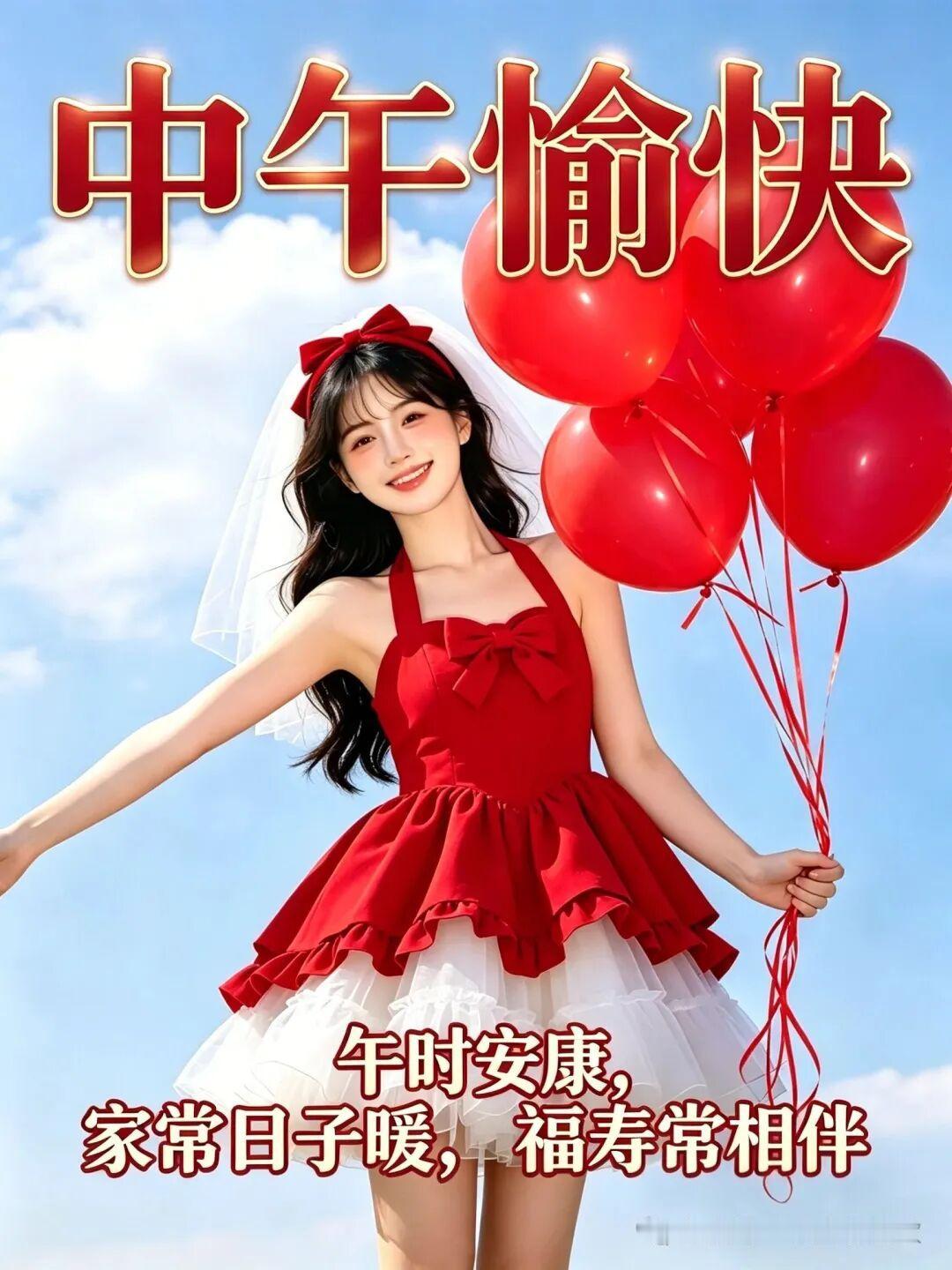 美女中午好图片：请记得给自己一杯茶的时间，让心灵小憩。
