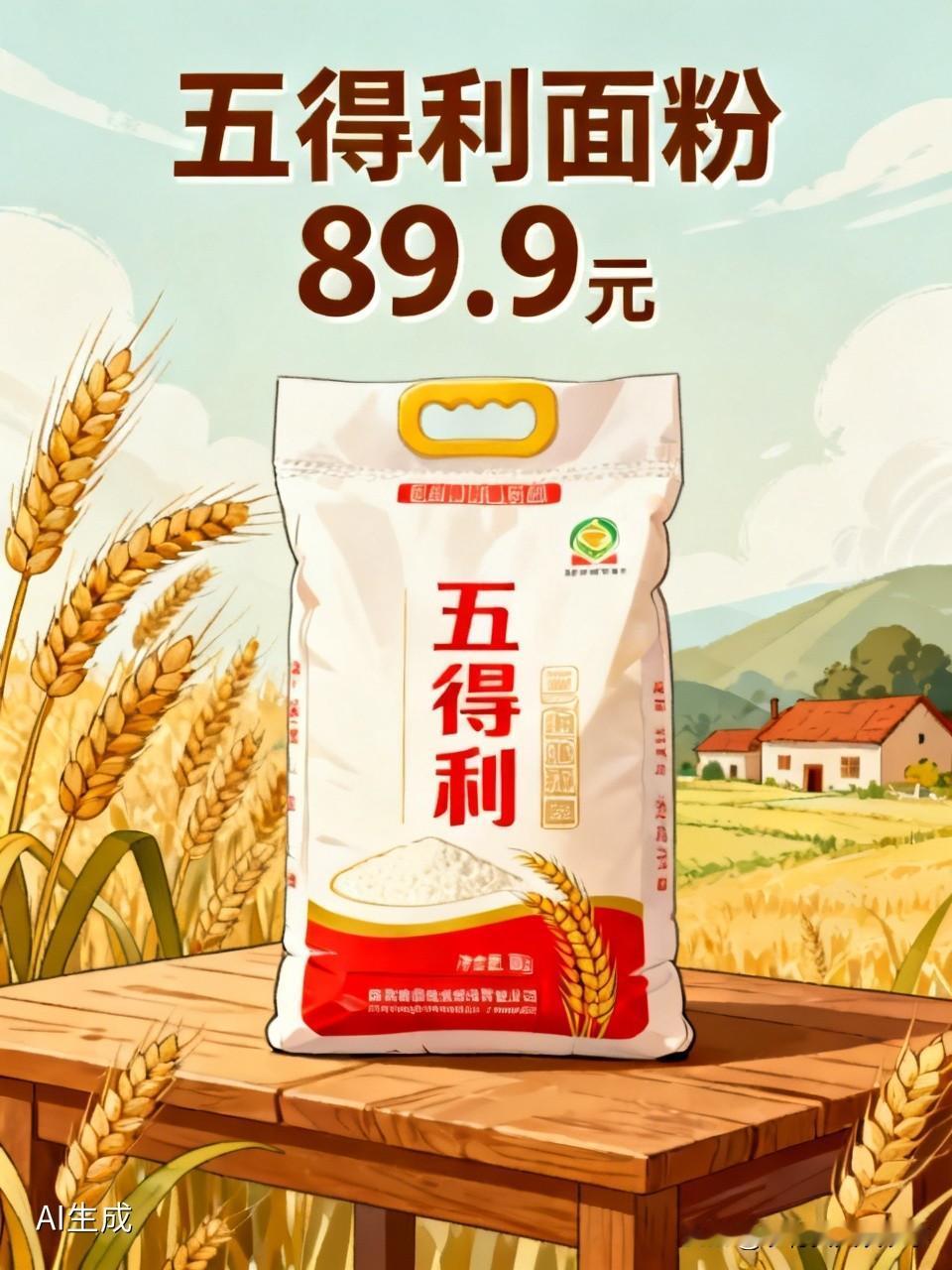 我今天买了一袋最好的面粉，花了89.9。
我从来没有买过面粉，因为自己家种的麦子