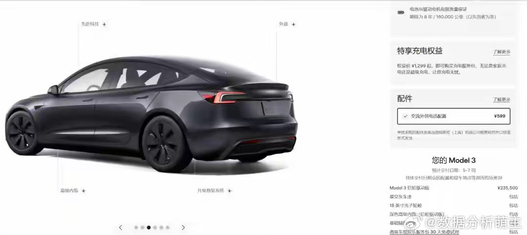 特斯拉突然发布全新 Model 3，加量不加价！ ​​​