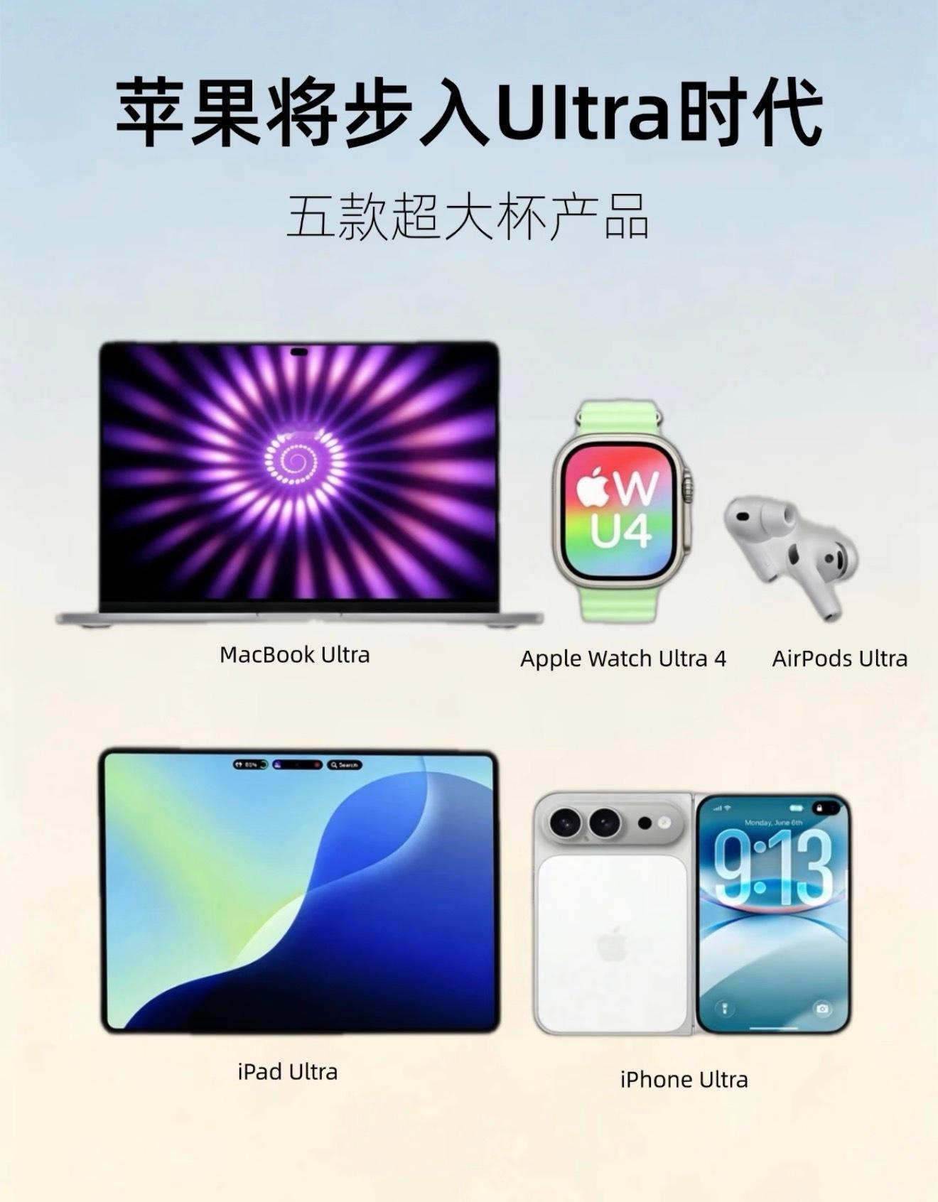 苹果正式迈入Ultra超大杯时代！多款新品规格曝光，2026年将上线iPhone