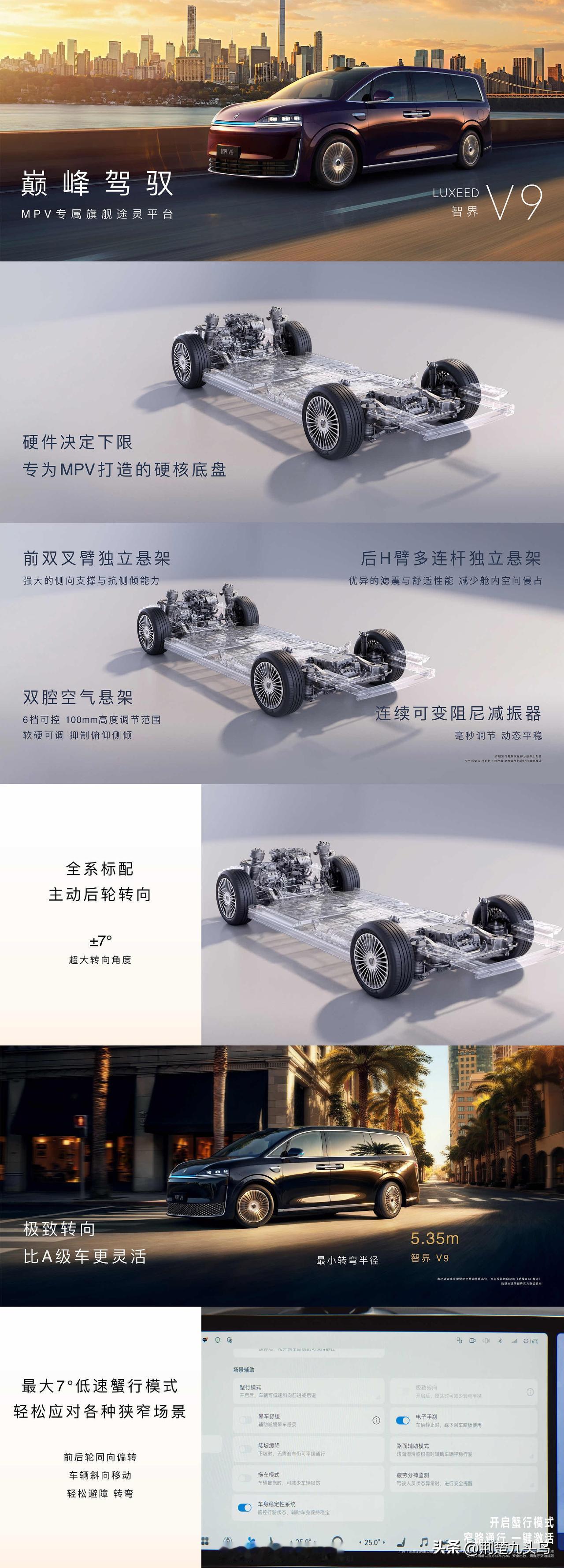 智界V9比小车还灵活，我信了。

开MPV最怕窄路掉头，一把过不去太尴尬。但这车