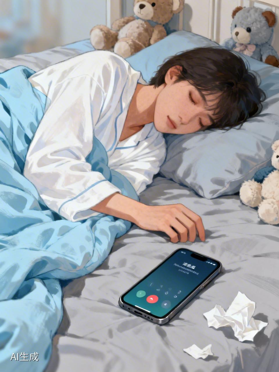 终于休息了一天，懒懒地躺在床上，被一阵熟悉的手机铃声吵醒，顺着声音，摸到手机，一