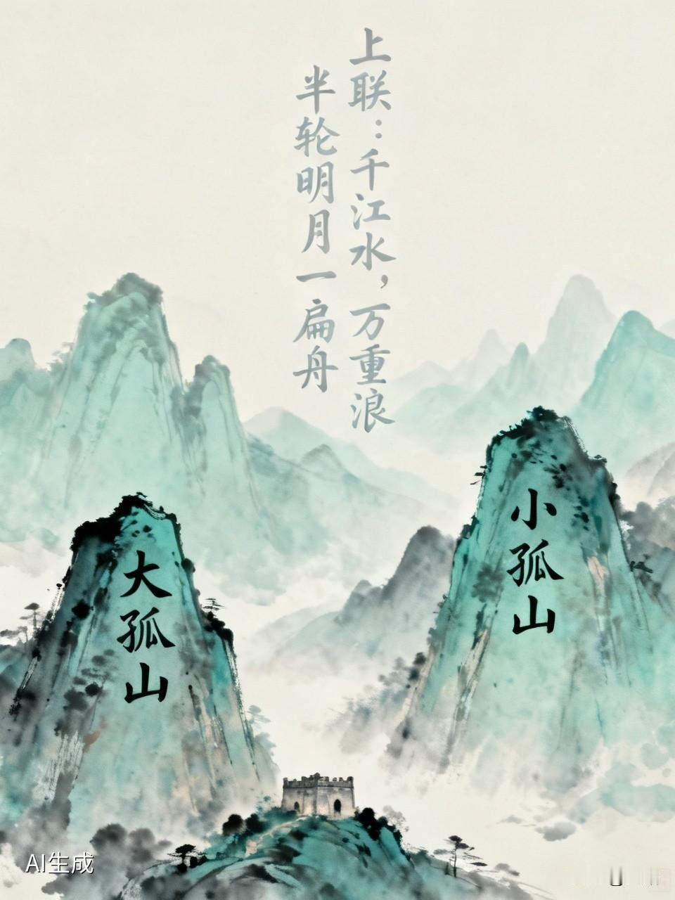 看到“大孤山，小孤山，一片孤城万仞山”这句下联，我也来了兴致想对个上联。我觉得“