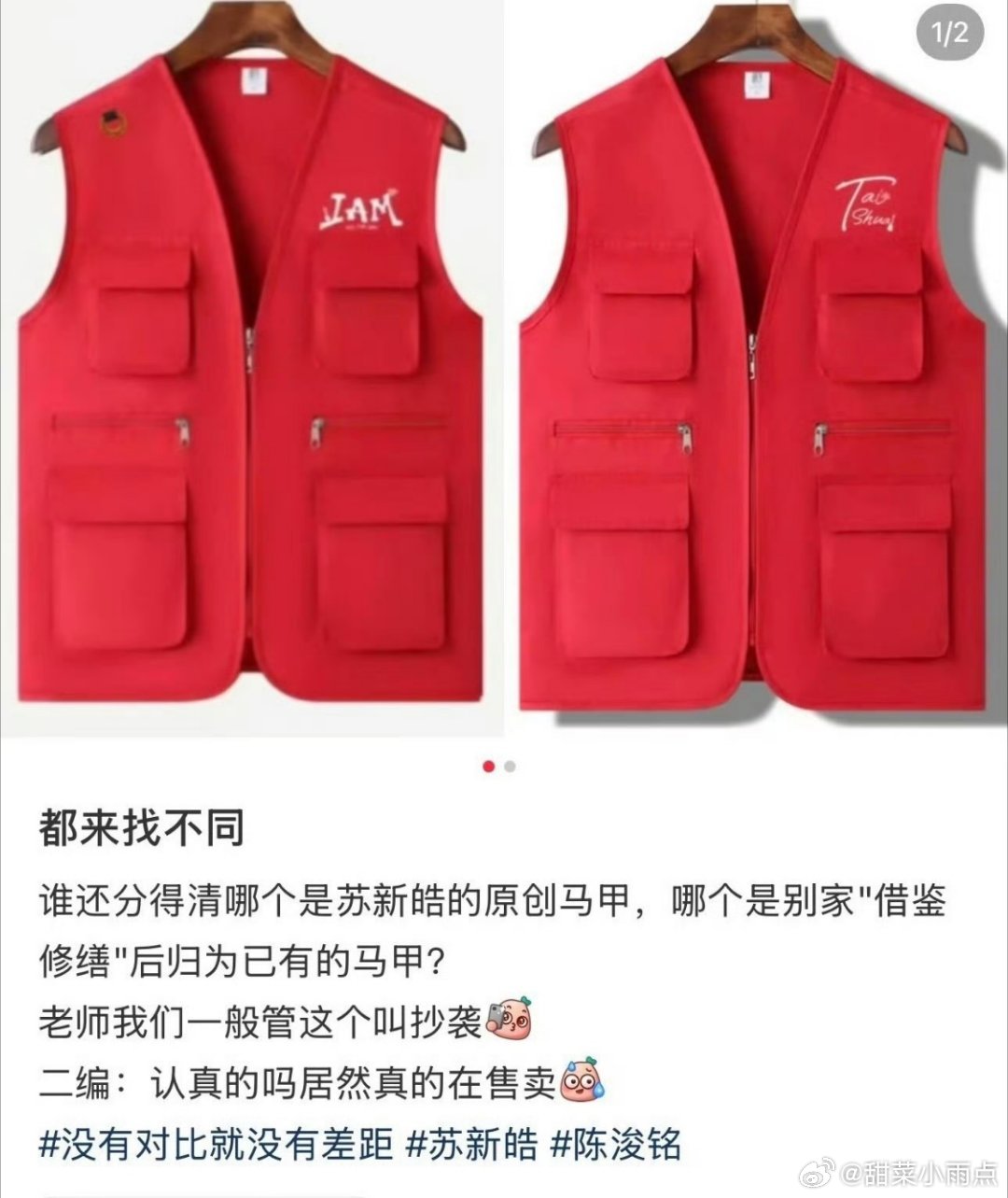陈浚铭苏新皓应援马甲陈浚铭家就这样抄袭苏新皓家的正版红马甲