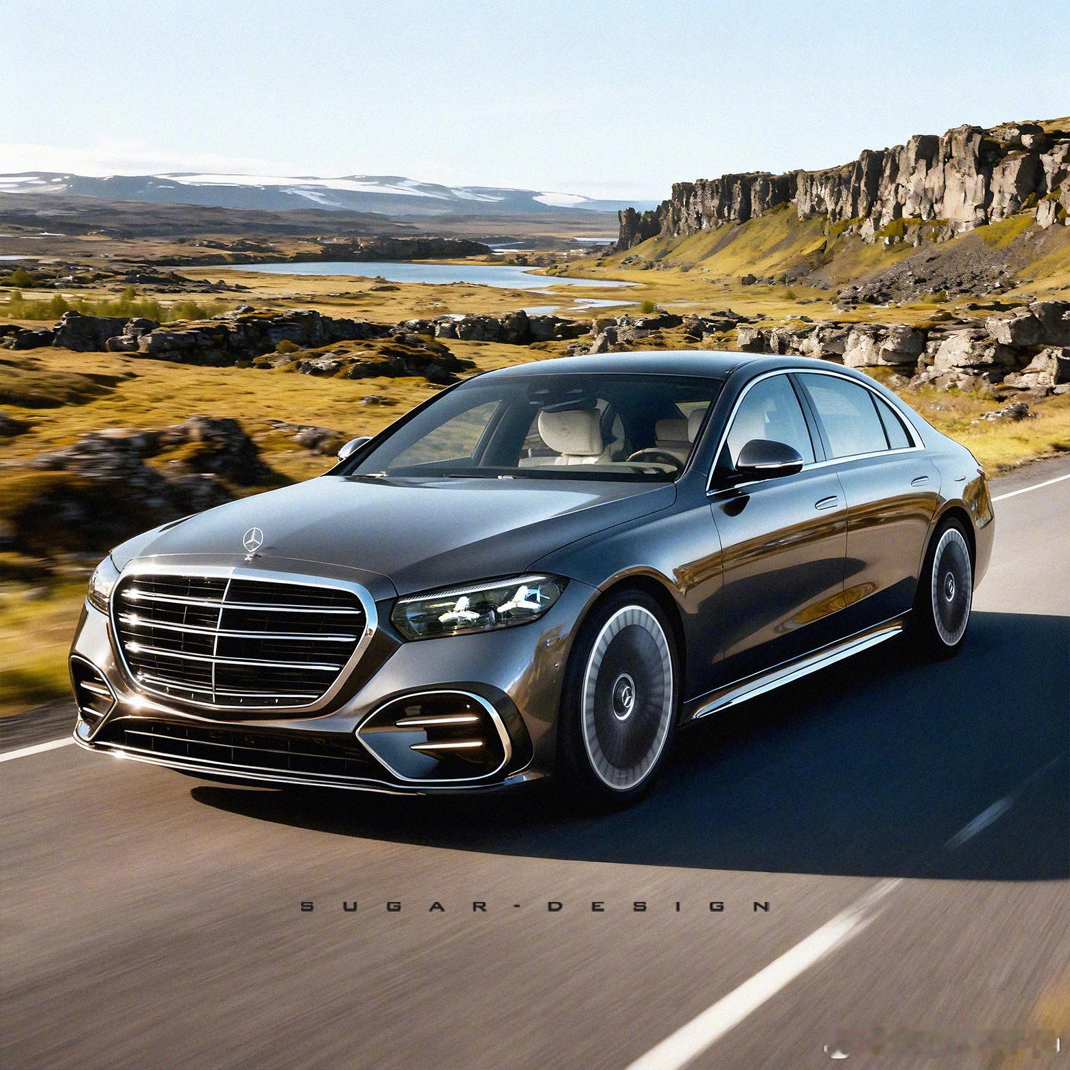 新款奔驰S外观预测图，还是那么的霸气。再买一辆话，我高低得买个白色的，典雅。 