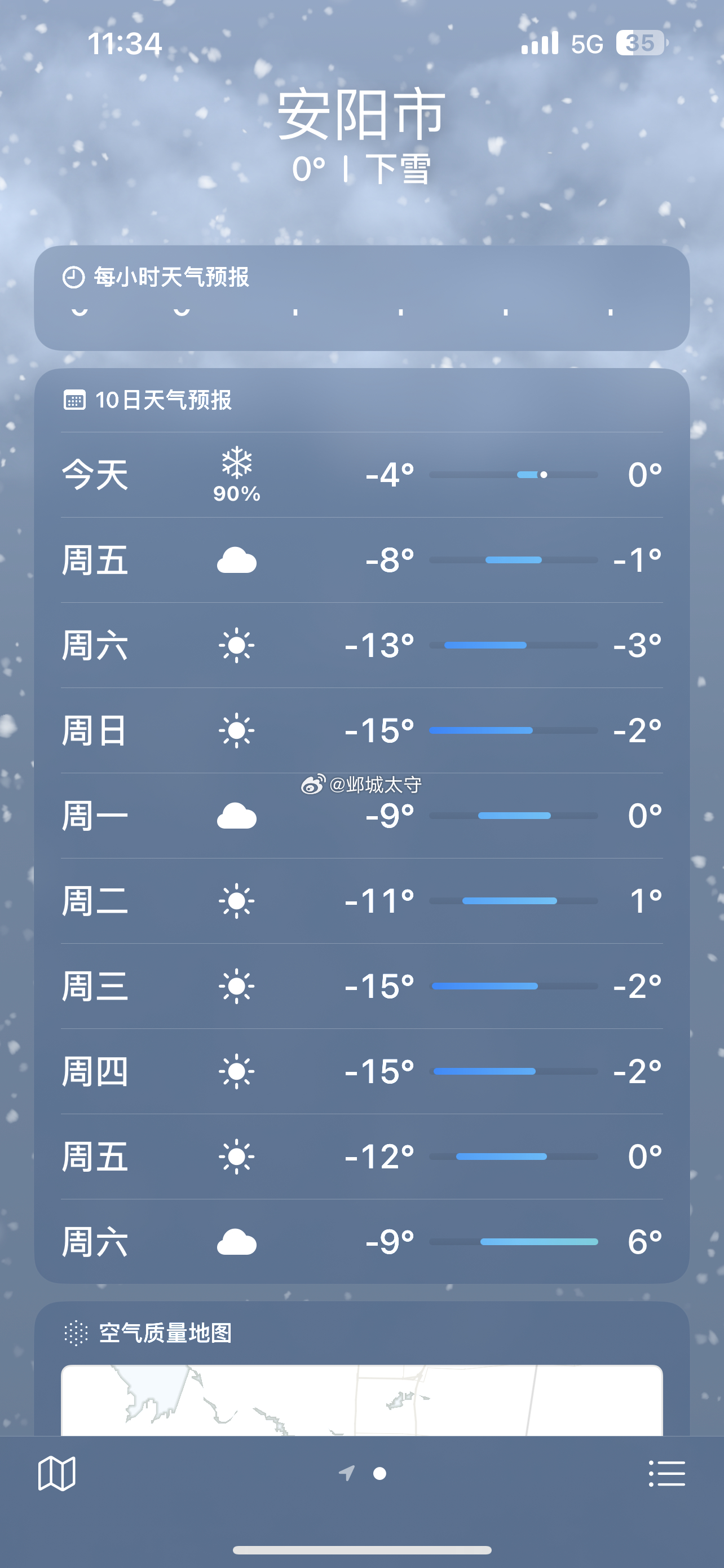 今天下的雪像是粗盐粒儿那种，上班路上看到好几个摔跤的，经过医院门口短短两三分钟就