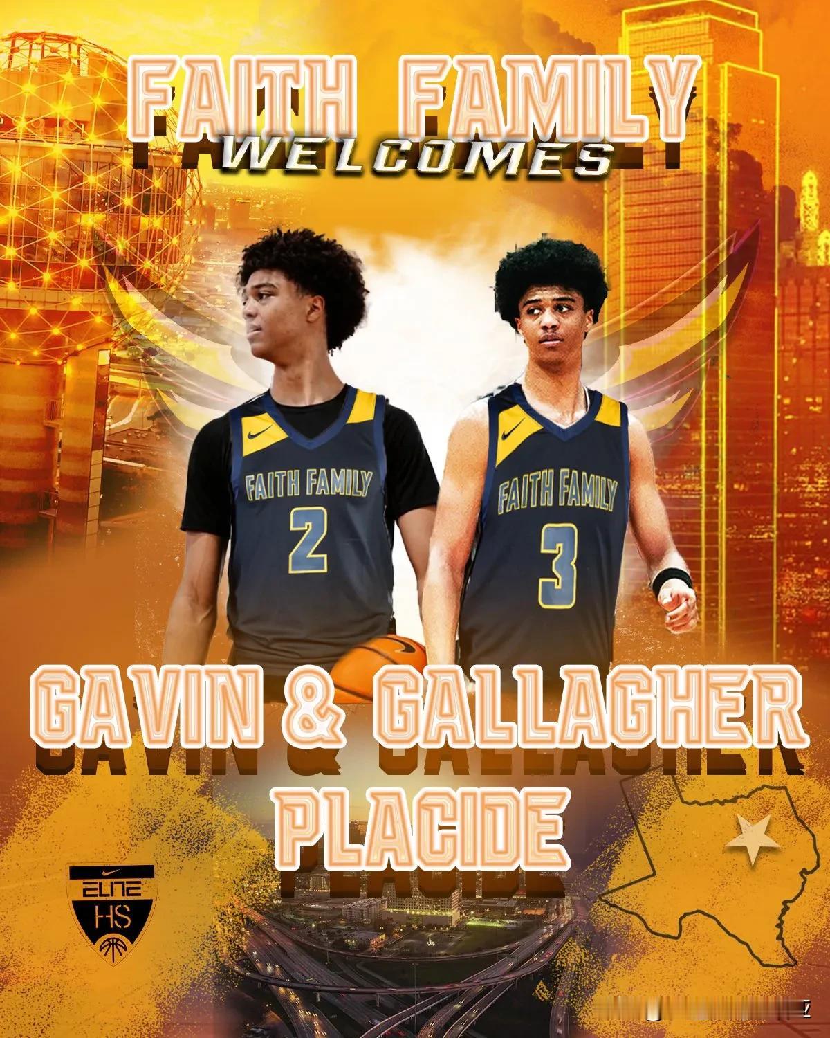 双胞胎四星前锋Gavin Placide与Gallagher Placide将在