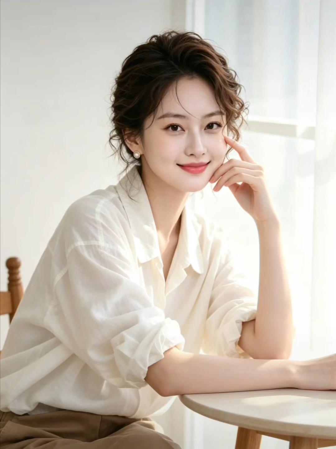 阳光洒进来的午后，温柔笑颜，美好时光。