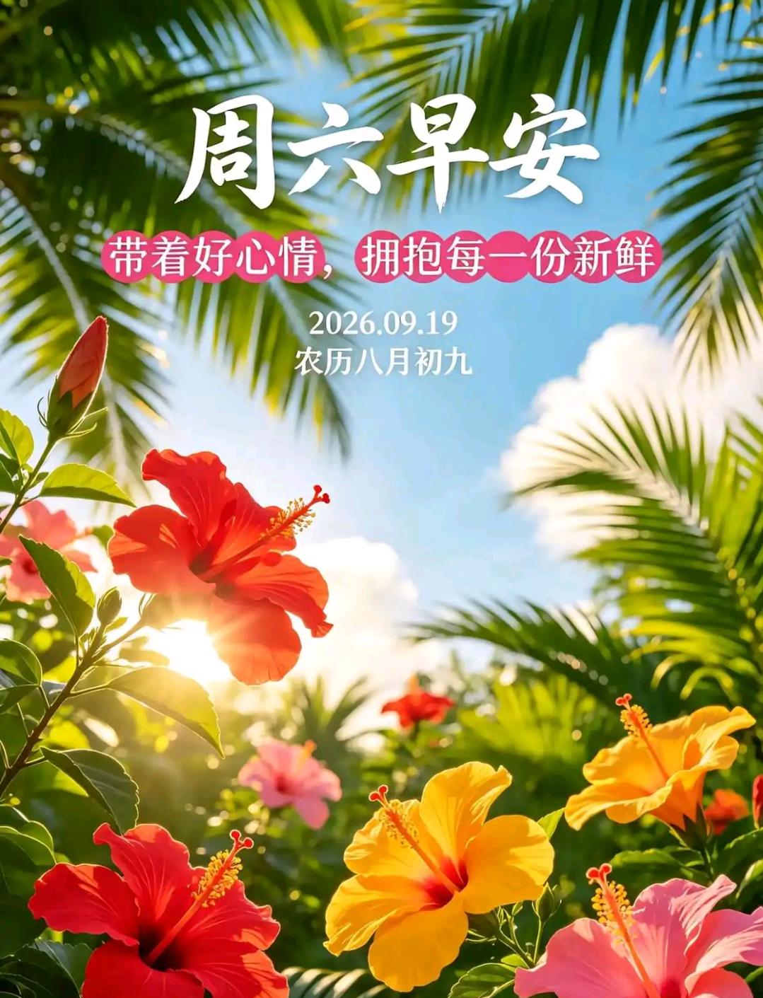 秋风和煦，迎来悠闲的周六。放下一周的忙碌与奔波，好好善待自己，静静感受秋日的清风