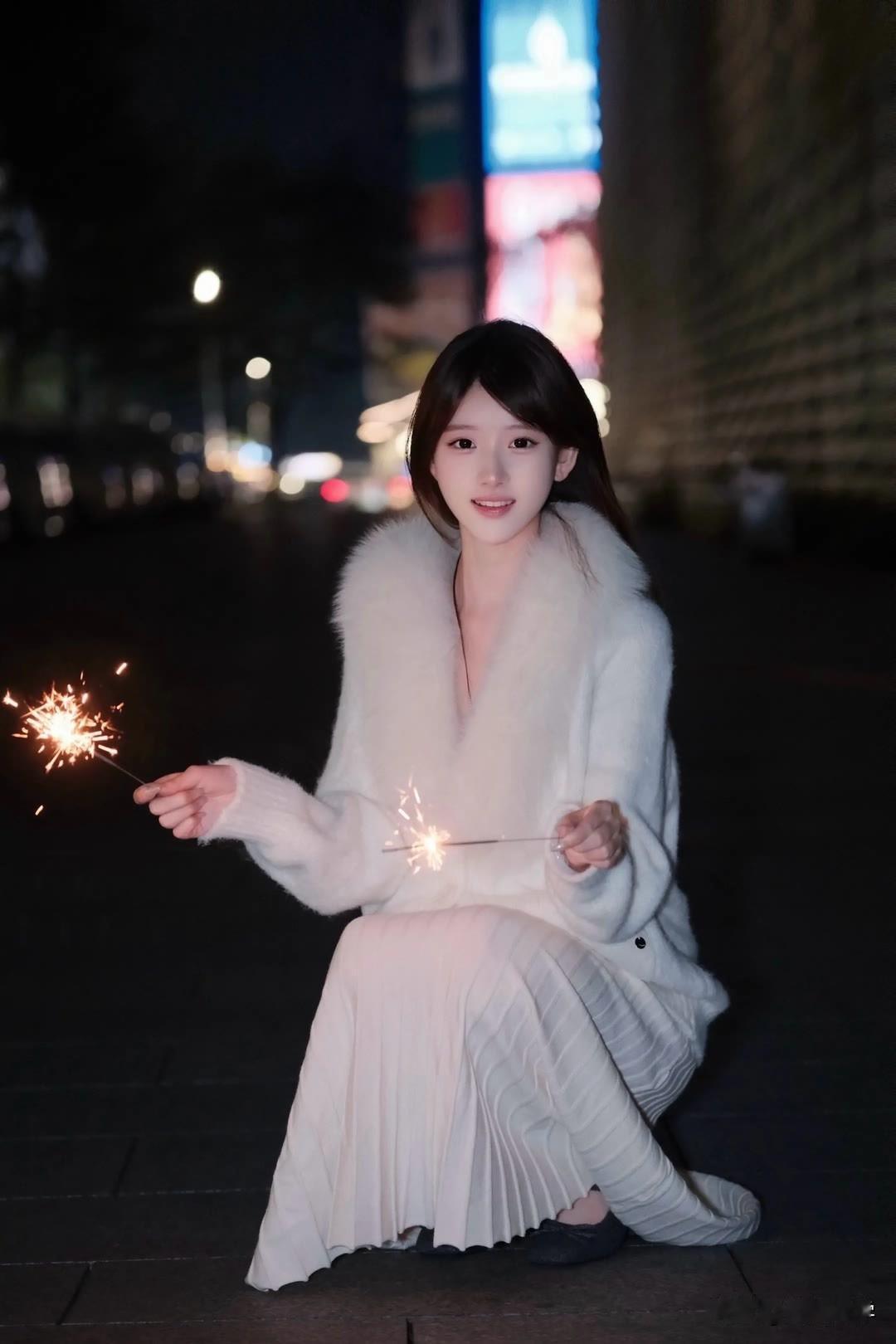夜色如墨，烟火映佳人，这画面想想就绝美。
我曾在一场古镇灯会中，真切感受过这般场