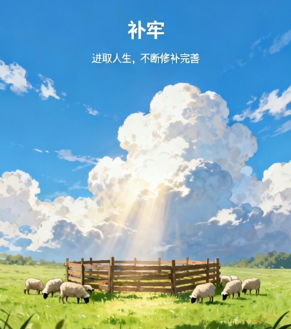 阳光穿过云层，照亮了修补一新的羊圈，那里面虽然少了几只羊，但剩下的羊却更加安全，