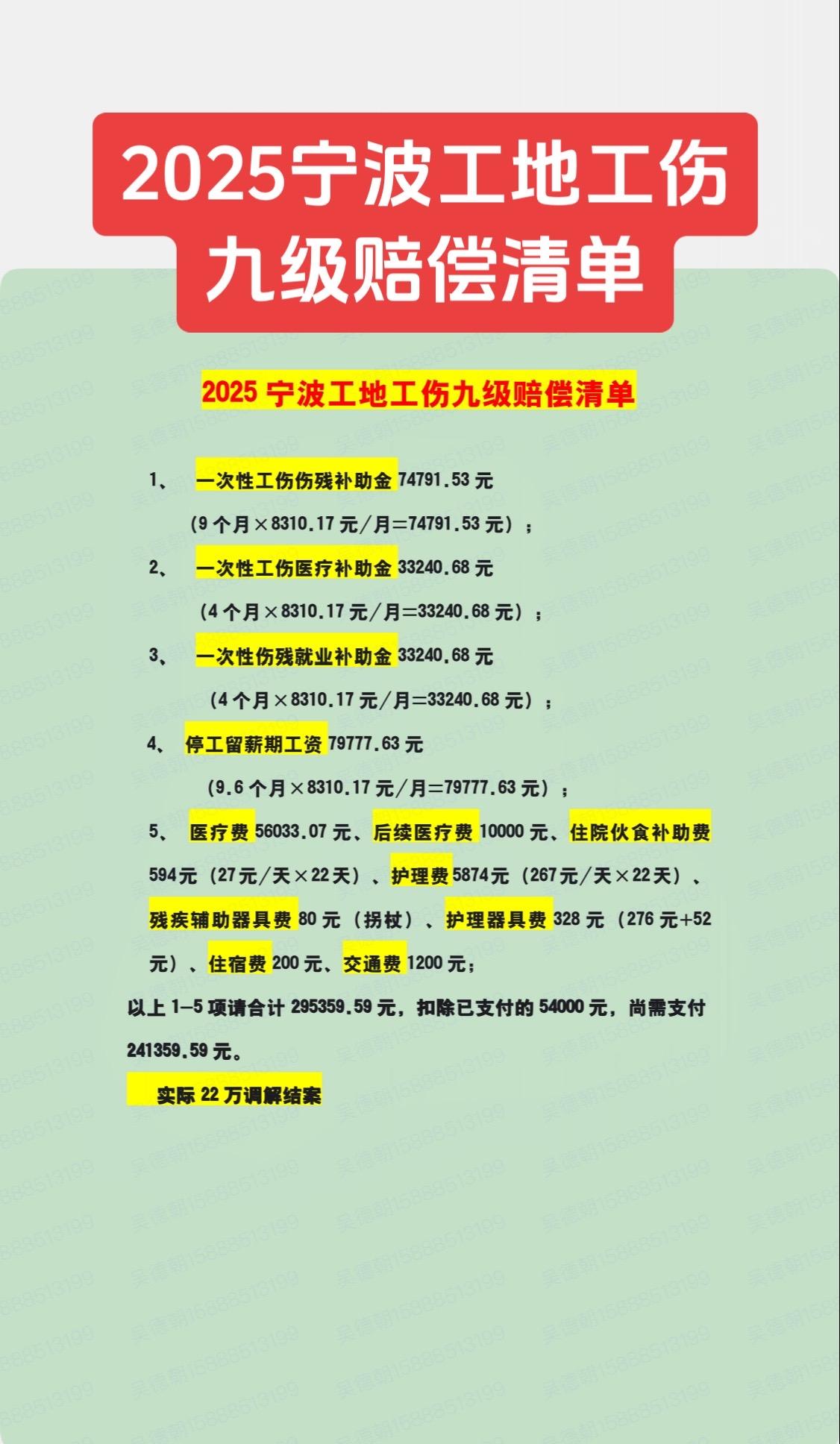 工伤赔偿 宁波工伤律师 宁波交通事故律师 宁波吴德朝律师 15888513199