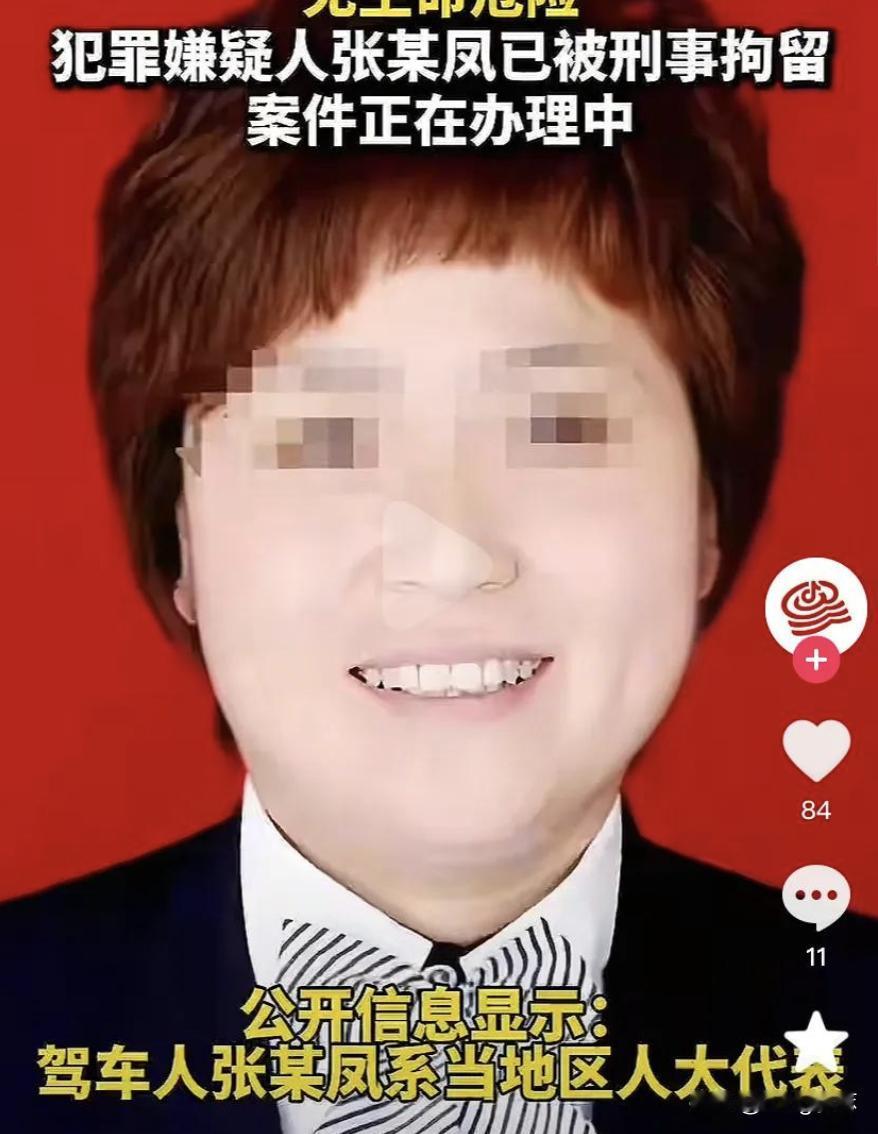 这个就是驾车撞人的张某凤，虽然已经54岁了，但是从照片上看显得很年轻，一头棕红色