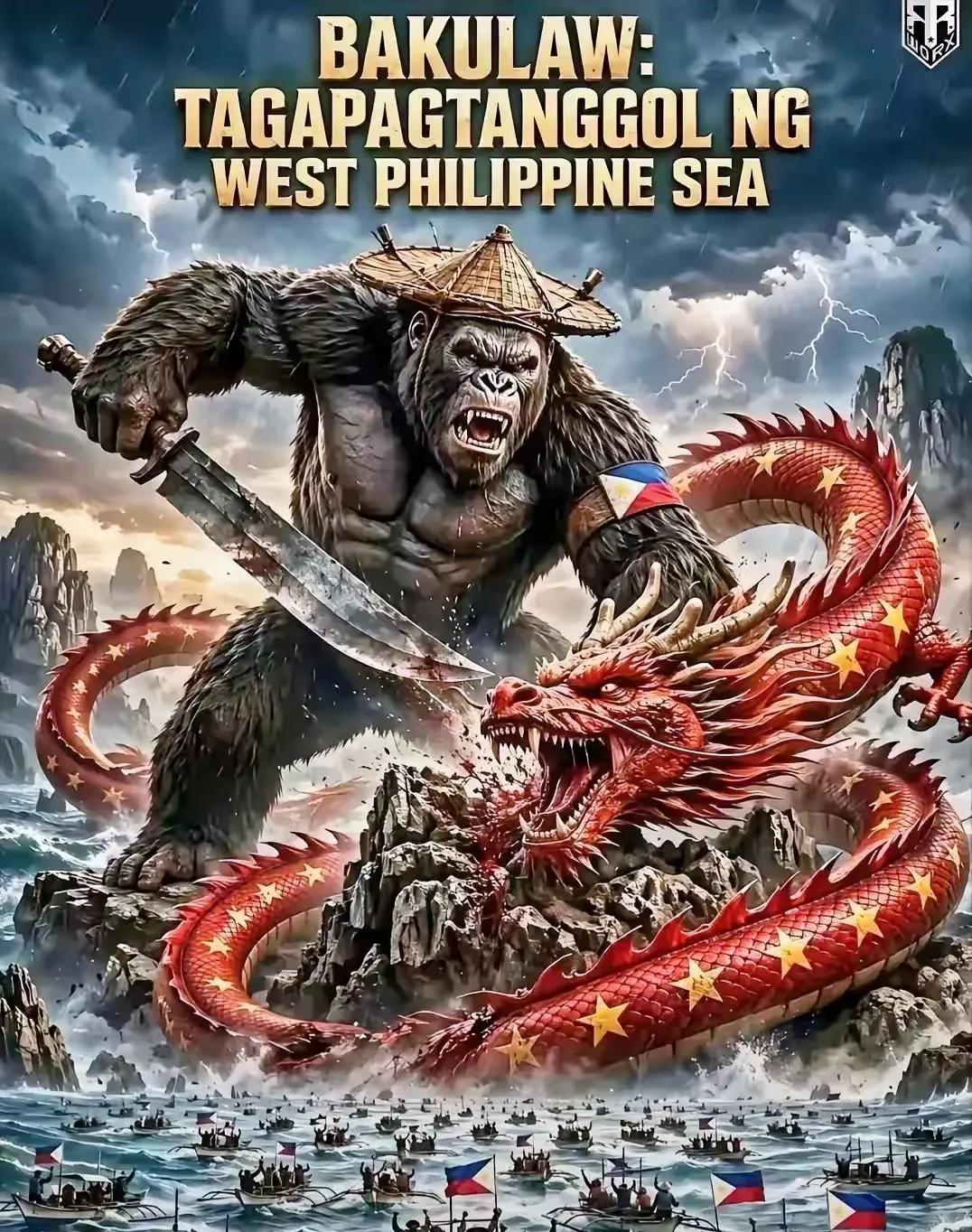 菲律宾反击的手法太拙劣，为了证明自己不是猴子，竟然画了张金刚屠龙的漫画。最绝的是