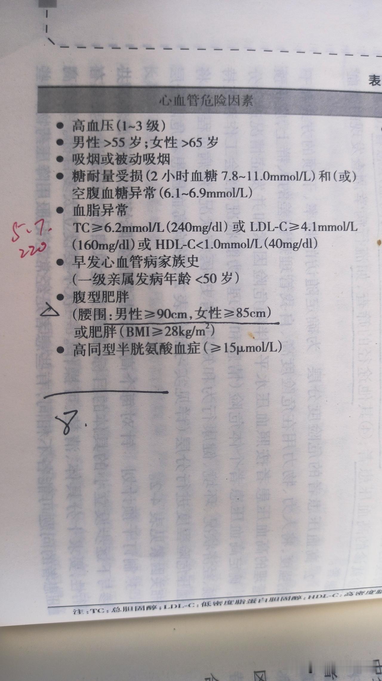 心脏病的危险因素（健康管理师教材）

1. 高血压1~3级（收缩压120~139