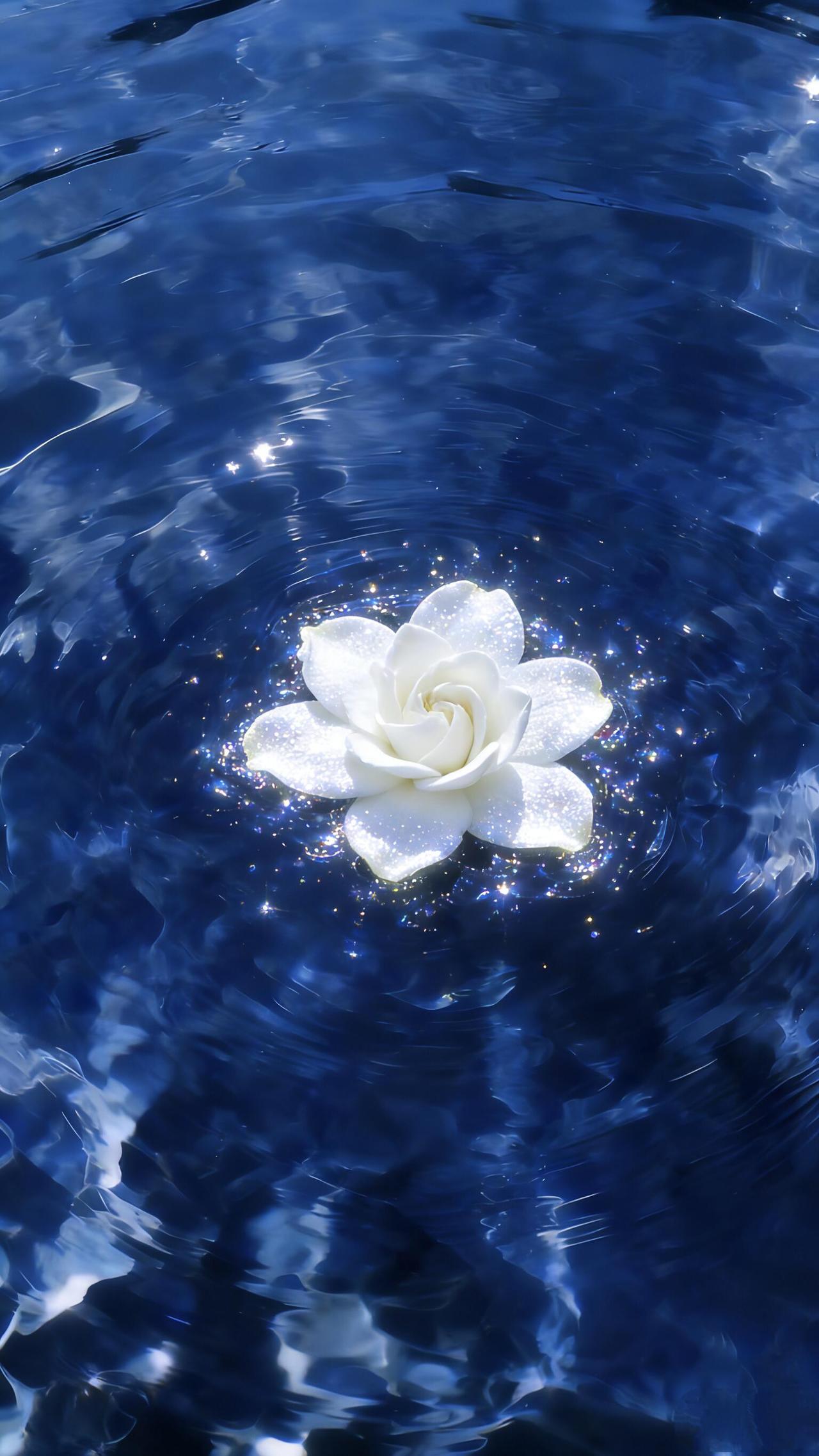 心海浮花｜治愈壁纸
这朵花浮在浪尖的花，像极了那些藏在岁月里的情谊——
不必时时