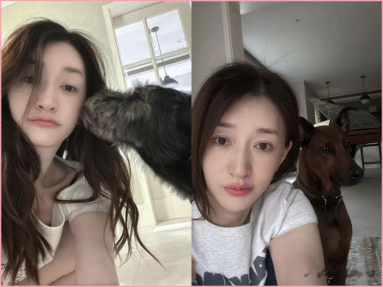 男不养猫，女不养狗，为什么呢？因为大型犬女的体型控制不住，50岁的李小冉就养了几