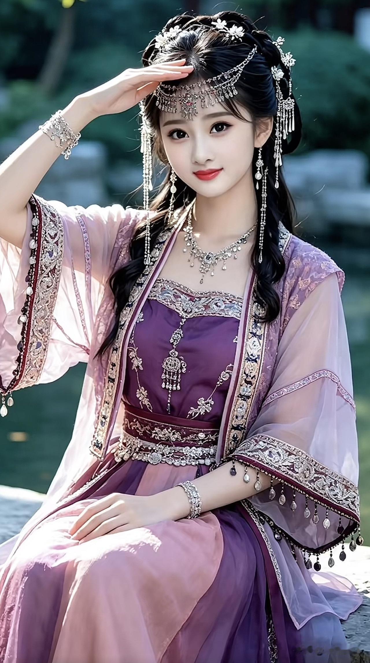 古风少女，花钿轻抹，梦回大唐。花钿美人 国风花钿 古风美人妆容 国风花钿 古风美
