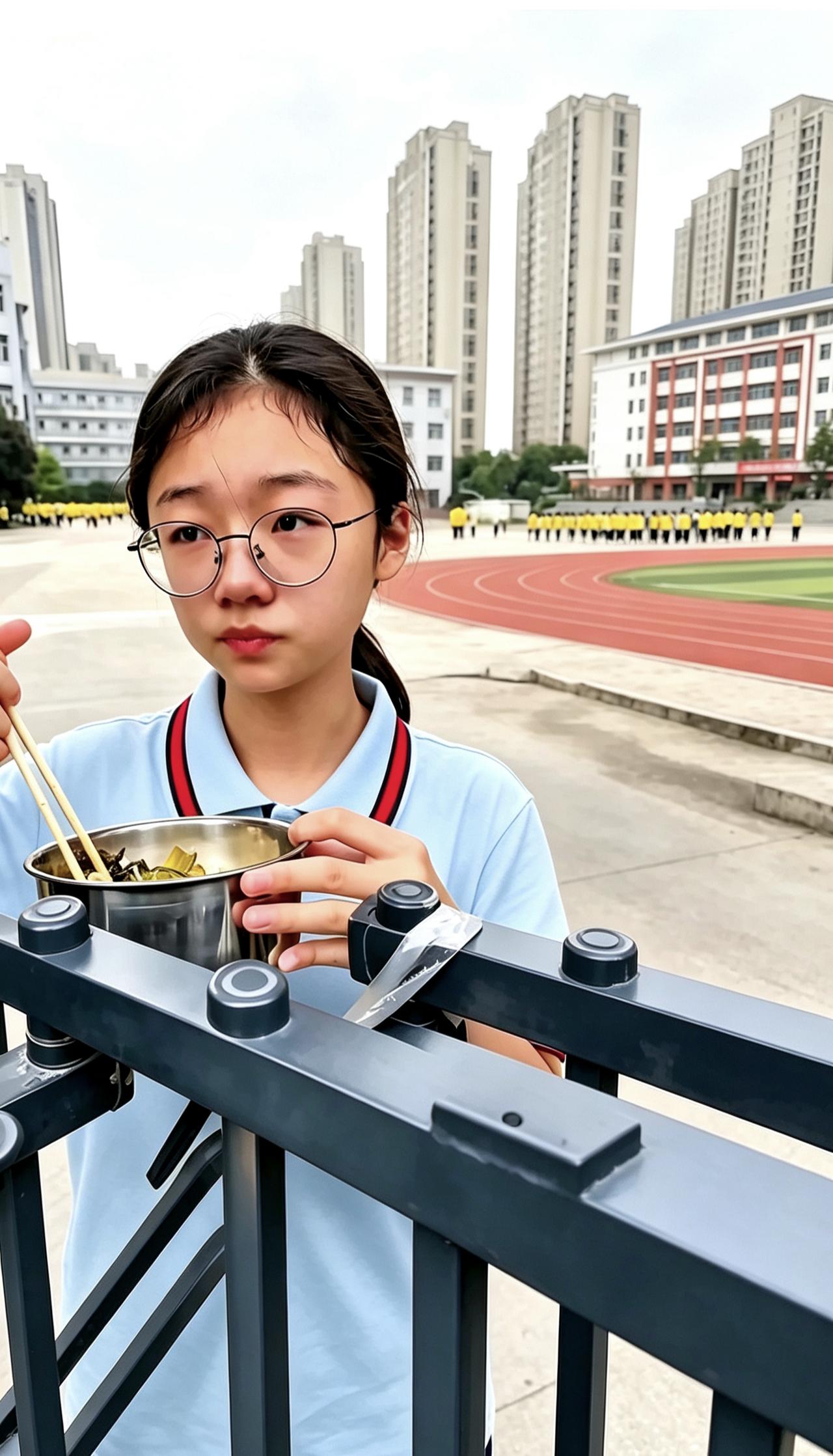 原文
盐城那个13岁的小姑娘，午饭打开保温桶，看着那盒豆角炒肉，突然就哭得肩膀直