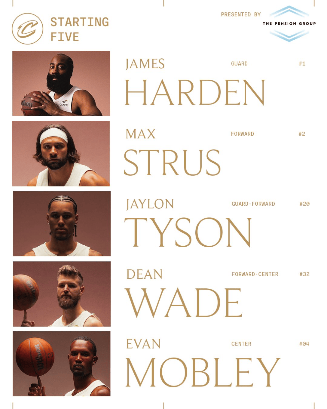 骑士首发：哈登、斯特鲁斯、泰森、迪恩-韦德、莫布利